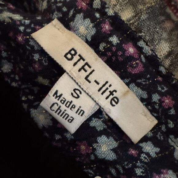 Btfl-Life Boho Maxi Dress Velvet Trim V Neck Empire Waist Paisley Sz Sm Cottage - Picture 5 of 12